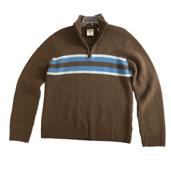 Timberland Lambswool 1/4 Zip Sweater Mens Sz XL Y2k Earthy Stratham Outdoor Gear - Picture 8 of 13